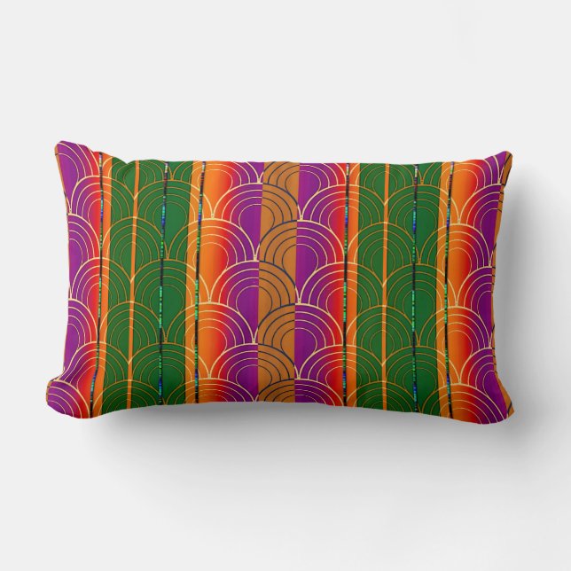 Contemporary Art Deco Design  Lumbar Cushion (Front)