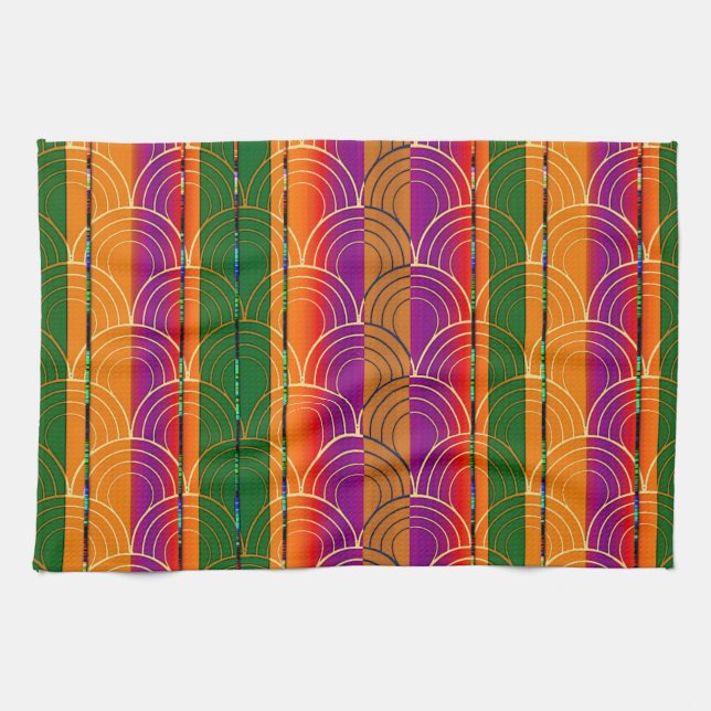 Contemporary Art Deco Design Tea Towel (Horizontal)
