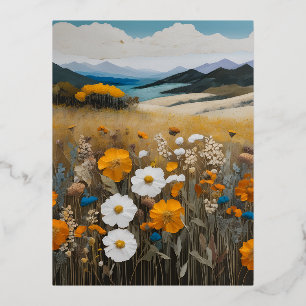 Contemporary art encompasses a wide variety of art foil holiday postcard