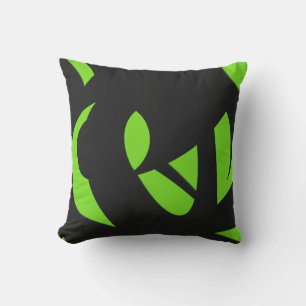 Contemporary Art Green / Black Cushion