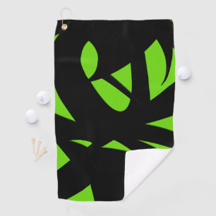 Contemporary Art Green / Black Golf Towel