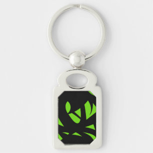 Contemporary Art Green / Black Key Ring