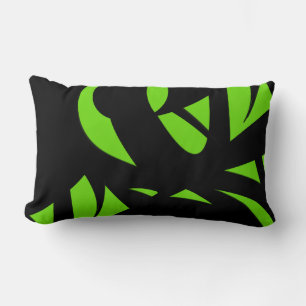 Contemporary Art Green / Black Lumbar Cushion