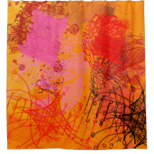 Contemporary art. Hand made art. Colorful texture. Shower Curtain