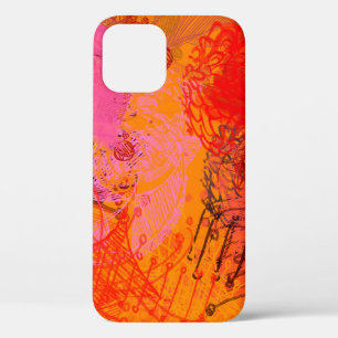 Contemporary art. Hand made art. Colourful texture iPhone 12 Case
