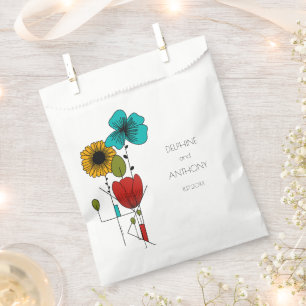 Contemporary Art Noveau Floral Wedding Favour Bag