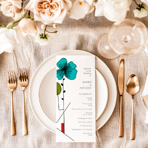 Contemporary Art Noveau Floral Wedding Program