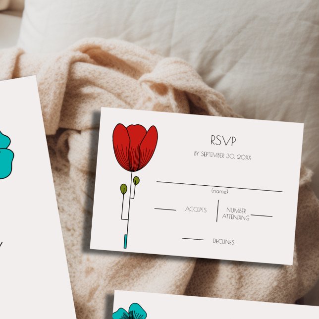 Contemporary Art Noveau Floral Wedding RSVP (Creator Uploaded)