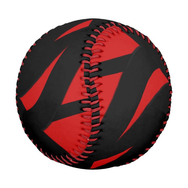Contemporary Art Red / Black Baseball (Angled)