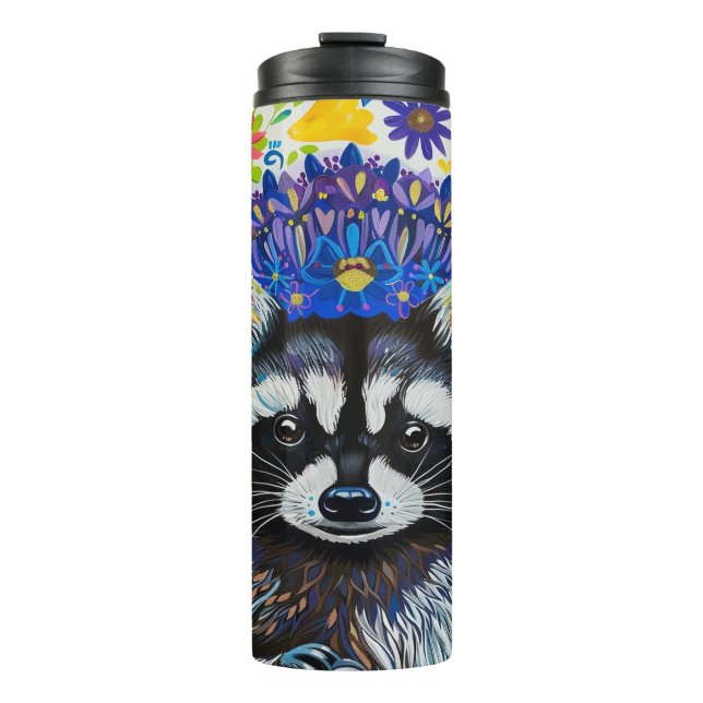 Contemporary Art Vibes, Raccon Thermal Tumbler (Front)