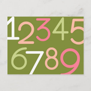 Contemporary Baby Numbers II Postcard