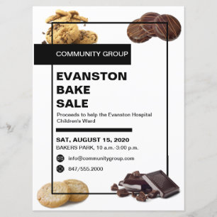 contemporary bake sale flyer invitation