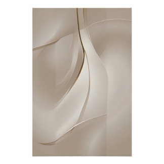 Contemporary Beige Abstract Art Poster