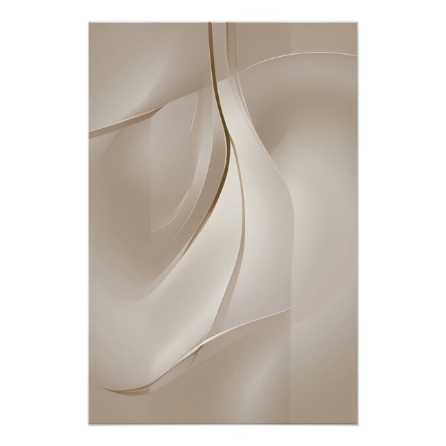 Contemporary Beige Abstract Art Poster (Front)