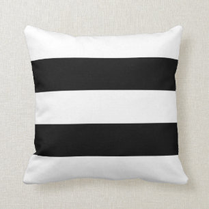 Contemporary Big Black and White Stripe Cushion