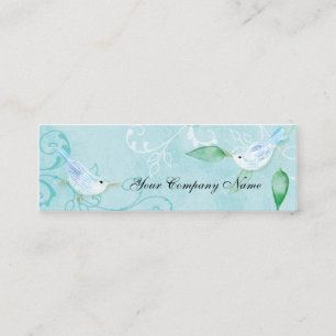 Contemporary Birds 'n Swirls Blue Business Cards