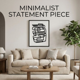Contemporary black and white simple geometric Poster