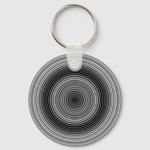 Contemporary Black and White Stylish Pattern Key Ring