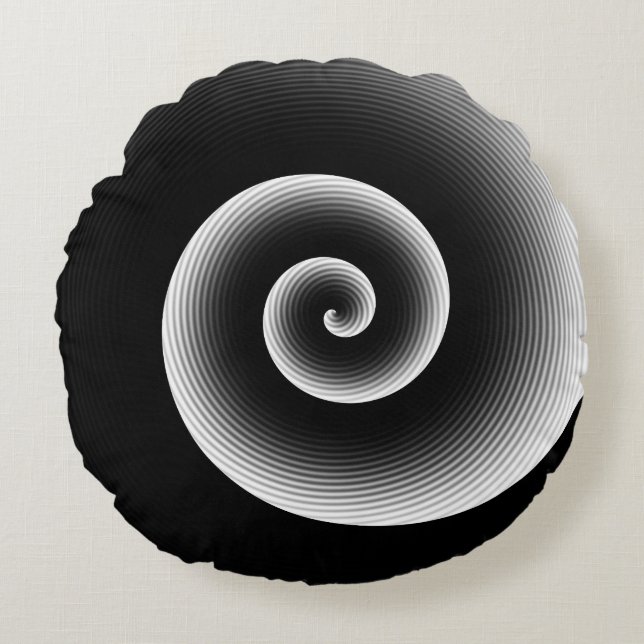 Contemporary Black and White Stylish Pattern  Round Cushion (Front)