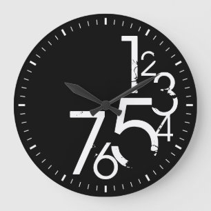 contemporary black and white wall clock