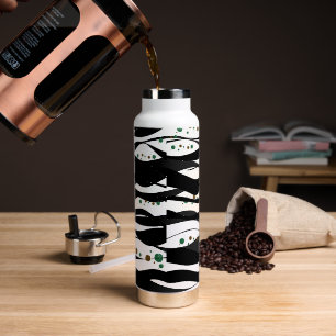 Contemporary Black and White Water Bottle