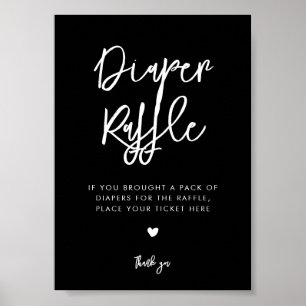Contemporary black Diaper Raffle sign