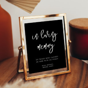 Contemporary black In loving memory wedding sign