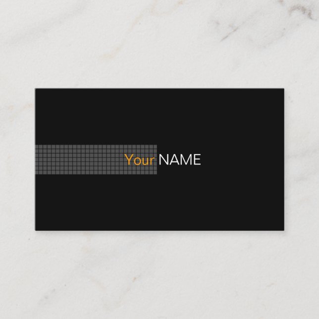 Contemporary Black Orange White Business Card (Front)