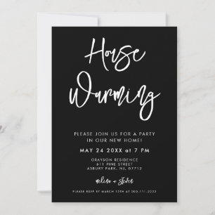 Contemporary black photo Housewarming party Invite