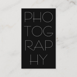 Contemporary Black Photography Business Card