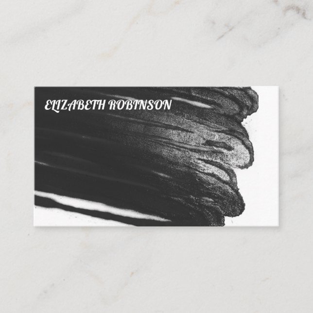 Contemporary | Black Spray Paint | Expressive Business Card (Front)
