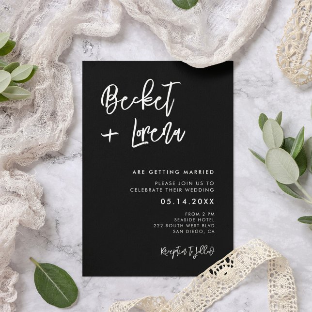 Contemporary Black Wedding Invitation (Creator Uploaded)