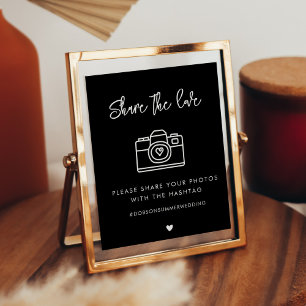 Contemporary black wedding Share the love sign