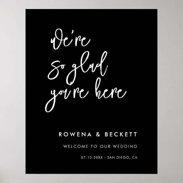 Contemporary black wedding So glad you're here Poster (Front)