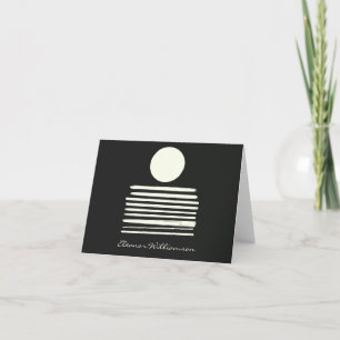 Contemporary Black White Abstract Art Personalised Note Card