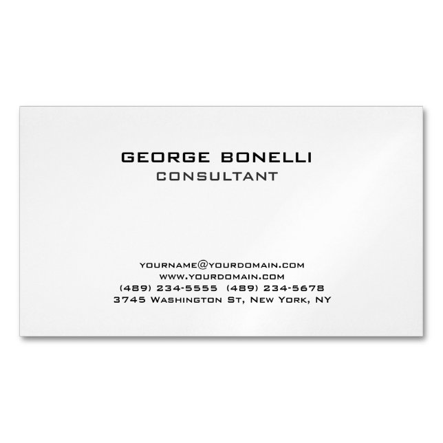 Contemporary Black & White Classical Business Card (Front)