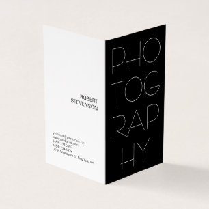 Contemporary Black & White Photography Modern Business Card