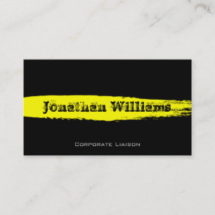 Contemporary Black & Yellow Modern Business Card