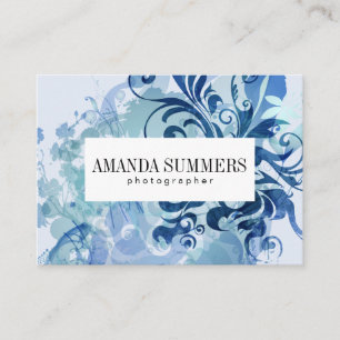 Contemporary Blue Artistic Business Card