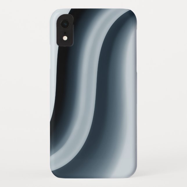 Contemporary Blue Curvy Shaped Case-Mate iPhone Case (Back)