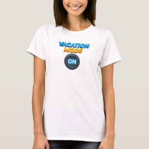 Contemporary Blue VACATION MODE ON Art Composition T-Shirt