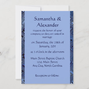 Contemporary Blue Wedding Invitation