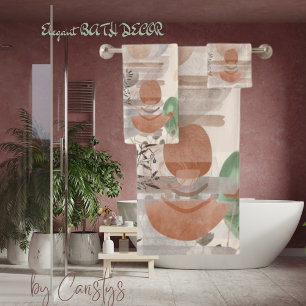 Contemporary Boho Earth Tones Plant Life Towel