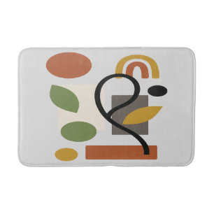 Contemporary Botanical Geometry Bath Mat
