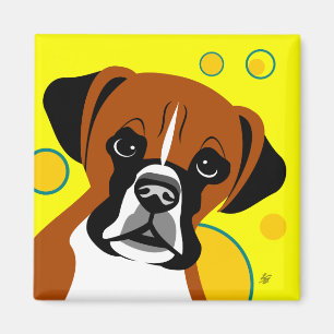 Contemporary Boxer Dog Magnets