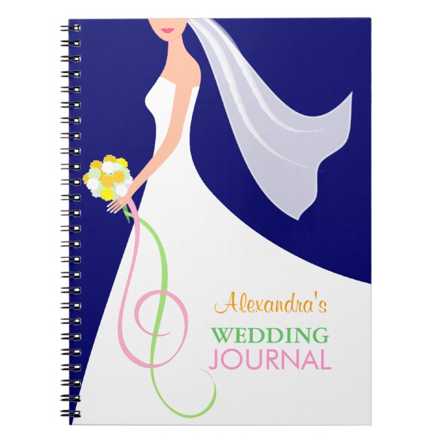 Contemporary Bridal Wedding Journal Notebook (Front)