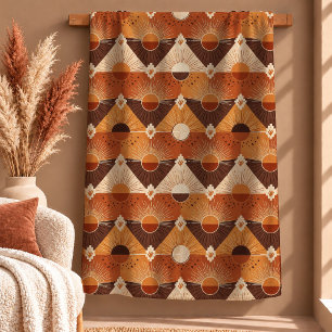 Contemporary Brown Copper Artistic Rainbow Blanket