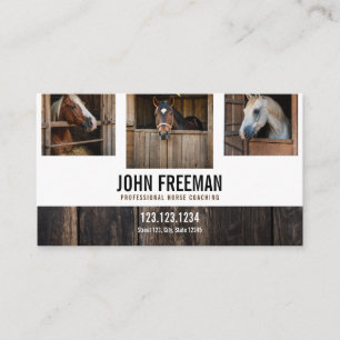 Contemporary Brown Wood Rustic Horse Photos Business Card