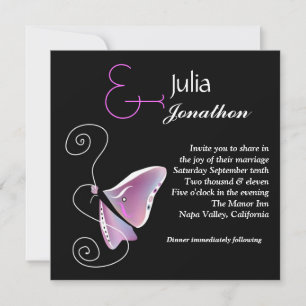 Contemporary Butterfly Wedding Invitation