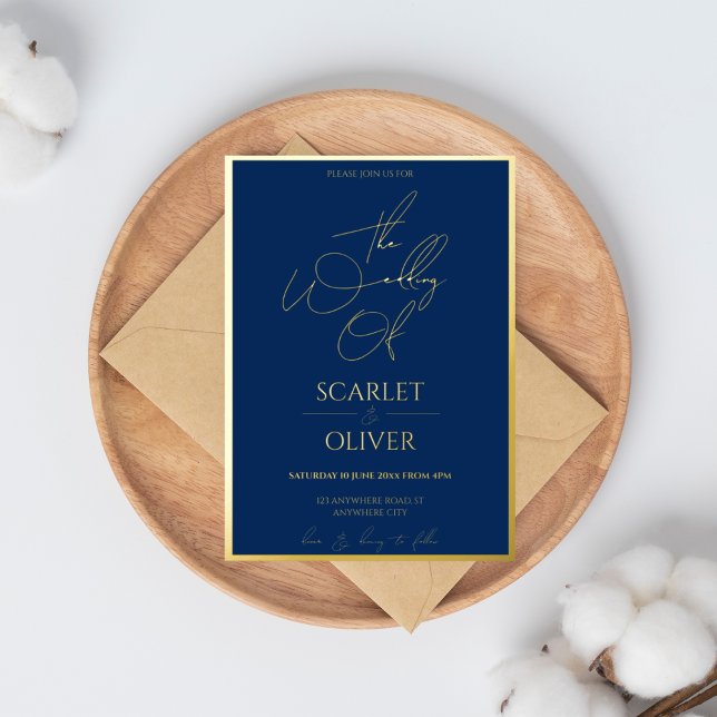 Contemporary calligraphy navy and gold wedding  (Creator Uploaded)